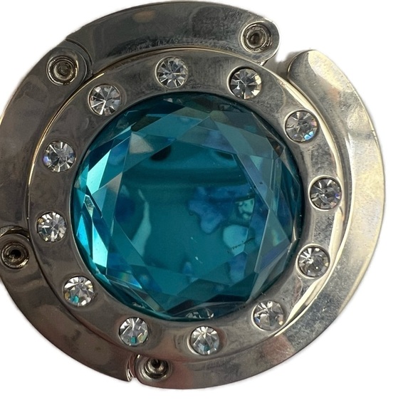 Purse Handbag Magnetic Table Side Portable Hook Crystal Flower Extension Bag - Picture 2 of 13